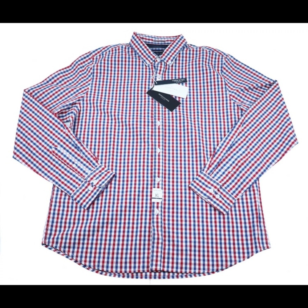 Men’s Denim & Flower Button Down Casual Shirt
